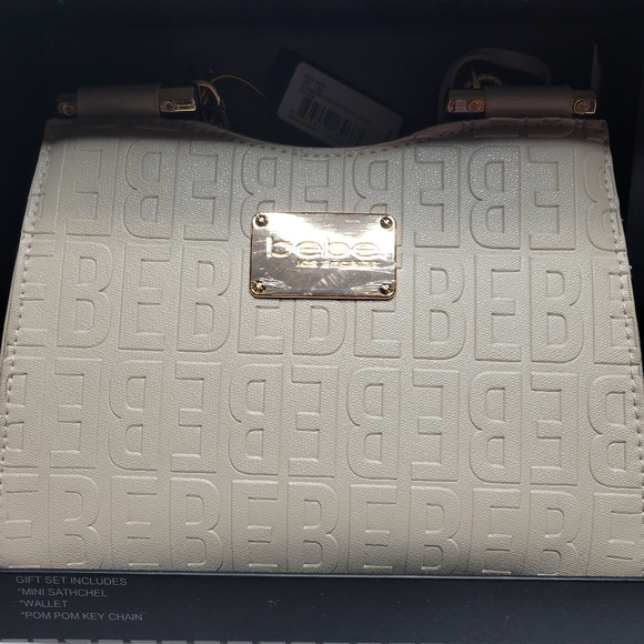 NWT BEBE Stone Alexandra Logo Mini Satchel - Picture 6 of 6